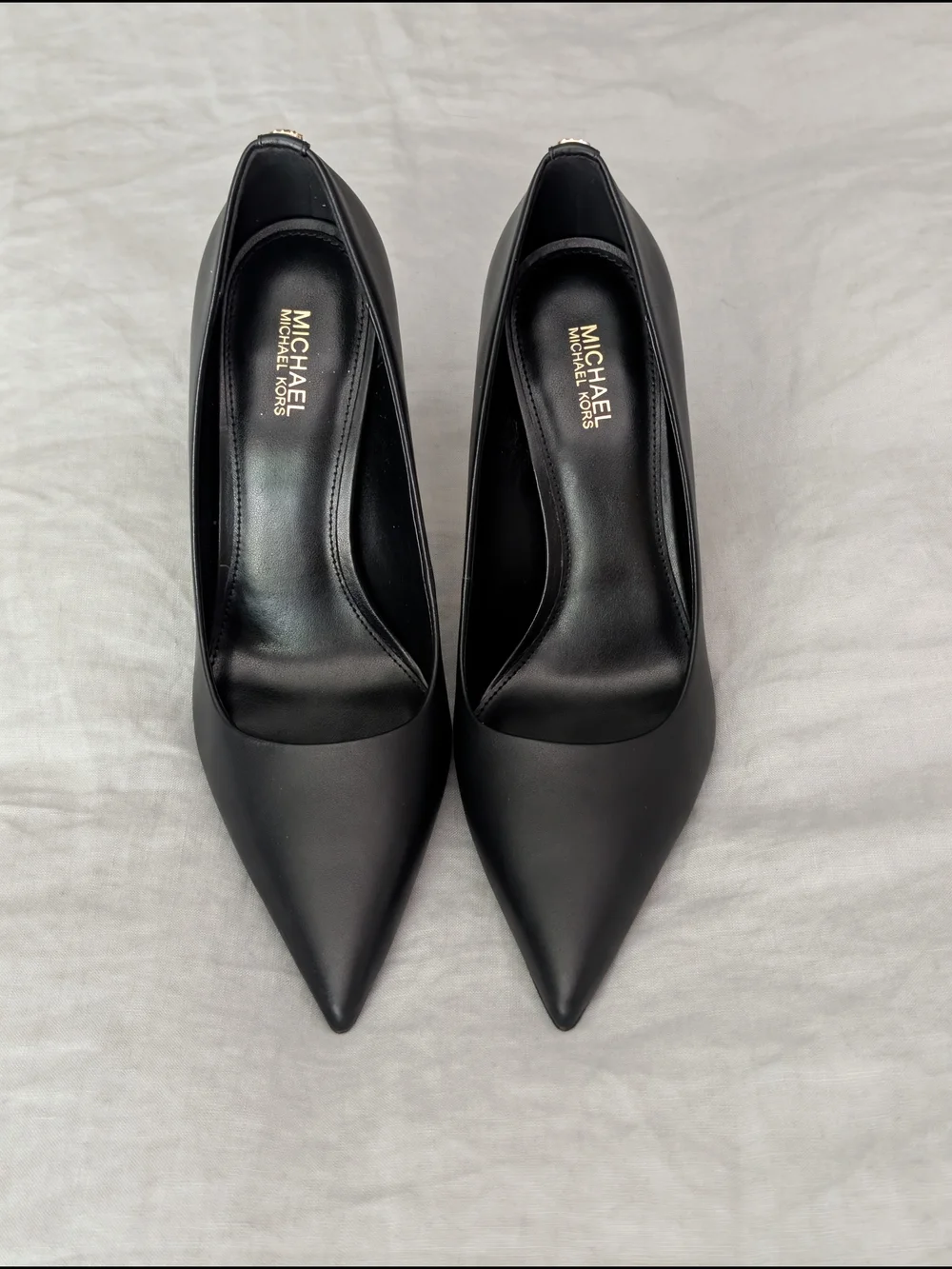 Michael Kors Amara Black Leather Pointed Toe Pumps 7.5M NIB